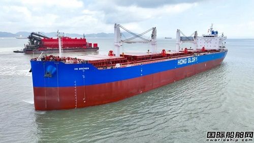 舟山中遠(yuǎn)海運重工為交銀金租建造63600噸散貨船試航凱旋