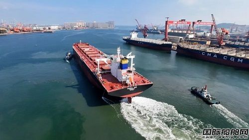 北海造船為CMB建造21萬噸氨預留散貨船出海試航