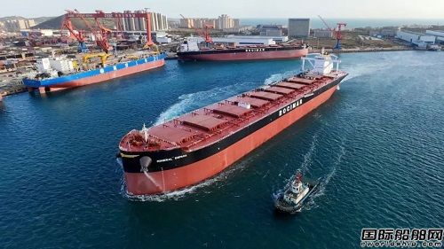 北海造船為CMB建造21萬(wàn)噸散貨船試航