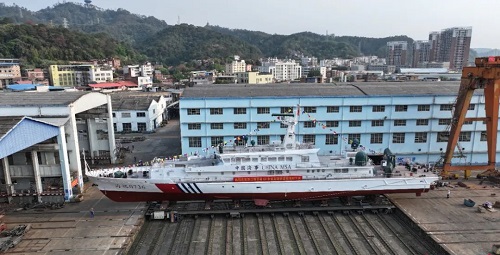 全國海事系統(tǒng)首制60米級高速巡邏船下水